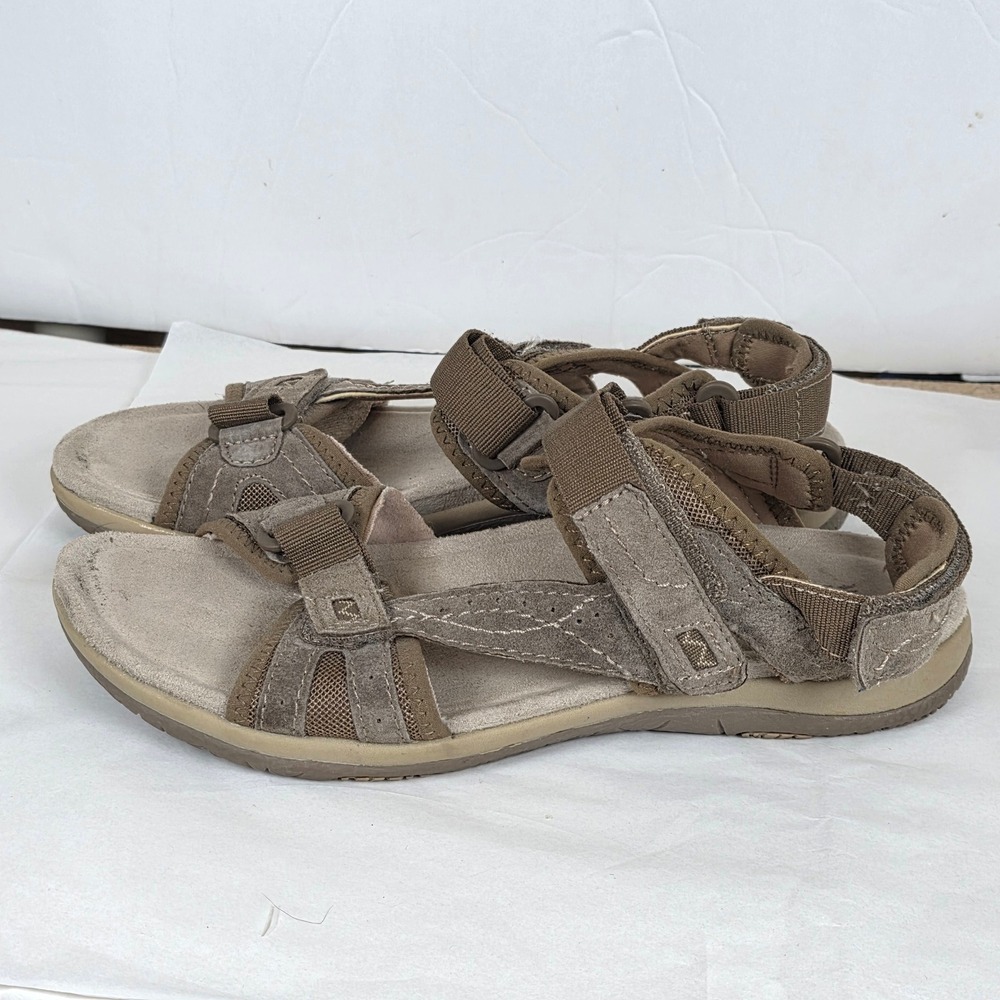 Earth Spirit Womens summer casual vacation Brown Leather Sport Sandals Size 9